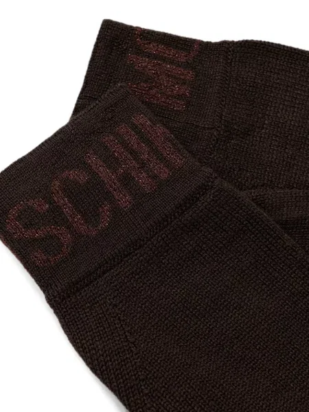 Mănuși Moschino de lână cu autograf maro
