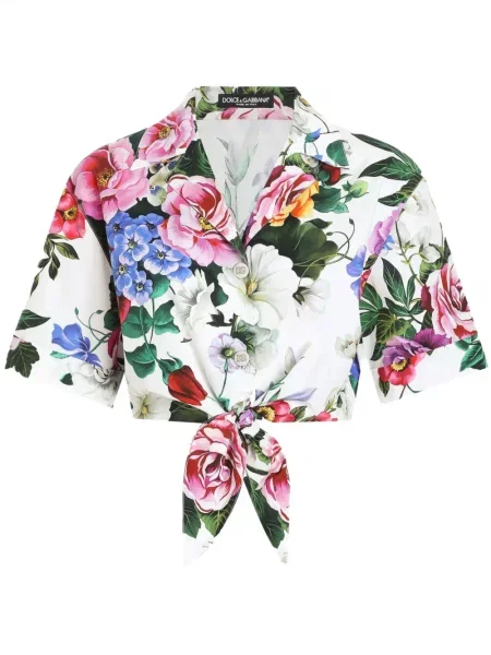 Cămașă Dolce & Gabbana cu model floral cu imagine alb