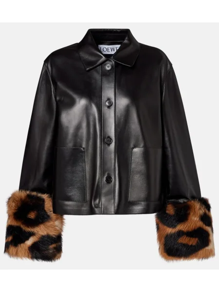 Geanta de piele Loewe negru