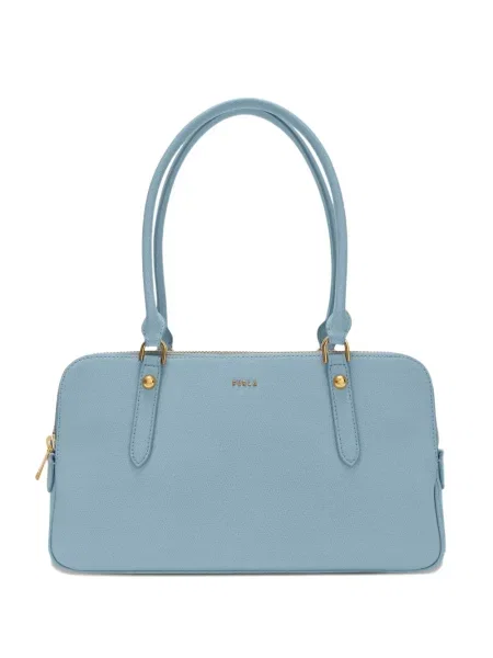 Кожена кожена чанта Furla синьо