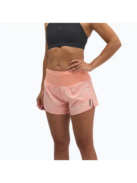 Pantaloni scurți de alergare pentru femei HOKA Glide Short CLF PRT sunstone print
