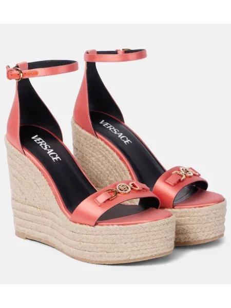 Satenaste espadrile Versace oranžna