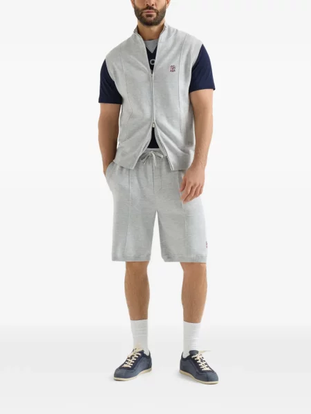 Pantaloni scurți Brunello Cucinelli cu broderie gri