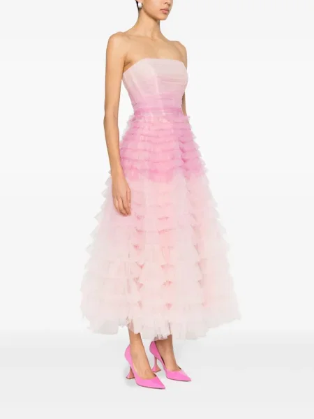 Rochie Ana Radu din tul cu gradient de costum roz