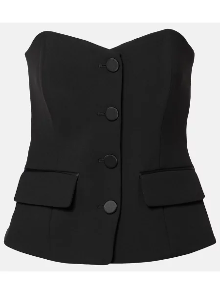 Top Veronica Beard z baskinką czarny