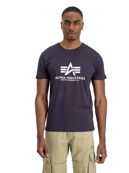 Alpha Industries pánske tričko Basic iron grey biela