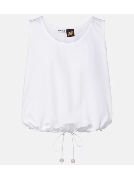 Top Loewe din poplin alb