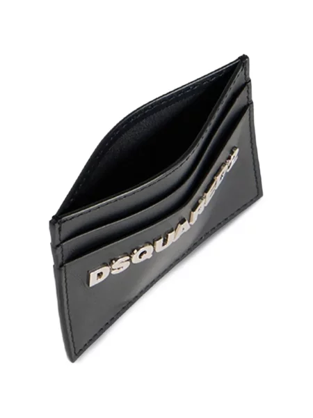 Portofel Dsquared2 din piele cu autograf negru