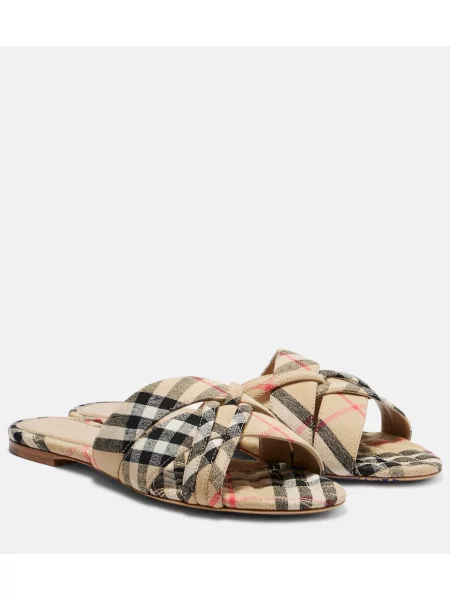 Sandali Burberry s karirastim vzorcem bež