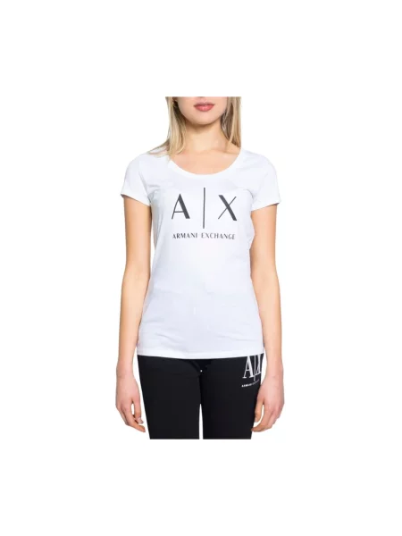 Top Armani Exchange z logo casual biały