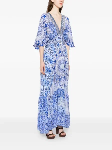 Rochie Camilla cu imagine de costum albastru
