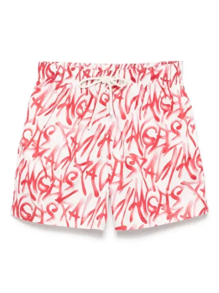 Kąpielówki Palm Angels z nadrukiem białe