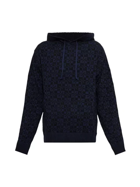 Dzianinowa bluza z kapturem Kenzo niebieska