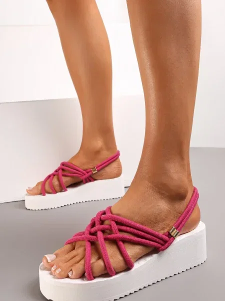 Sandale Fucsia cu Platforma Jacqueleen roz