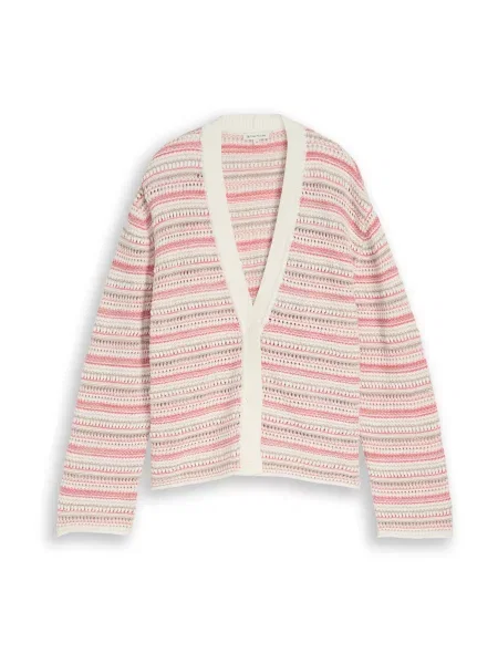 TOM TAILOR Geacă tricotată ombră / roz alb
