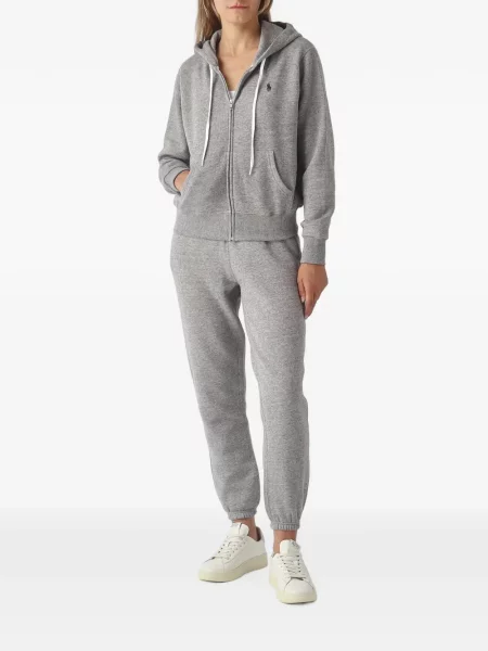 Fleece polo Polo Ralph Lauren με κέντημα μπλε
