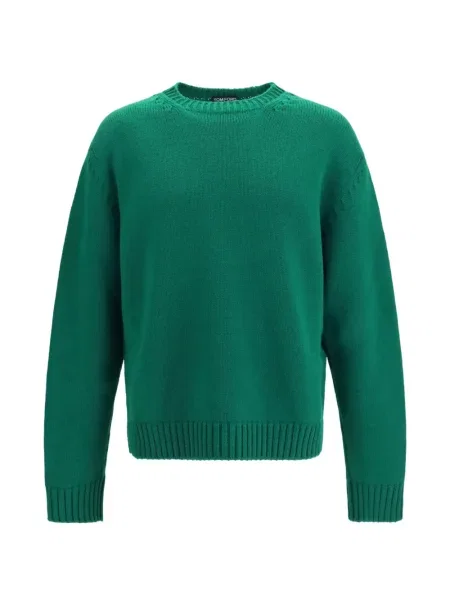 Lung pulover Tom Ford cu decolteu rotund verde