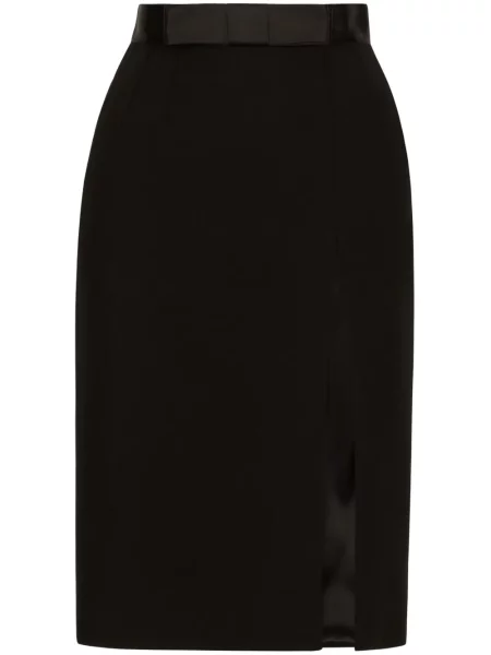 Fustă Dolce & Gabbana cu funde de lână negru