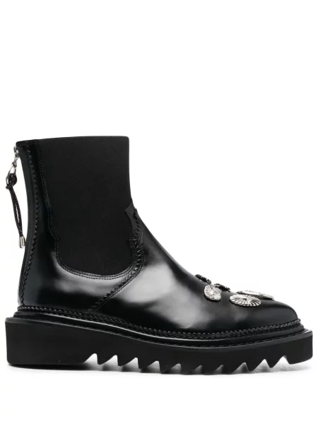Buty do kostki Toga Pulla skórzane o krotszym kroju czarne