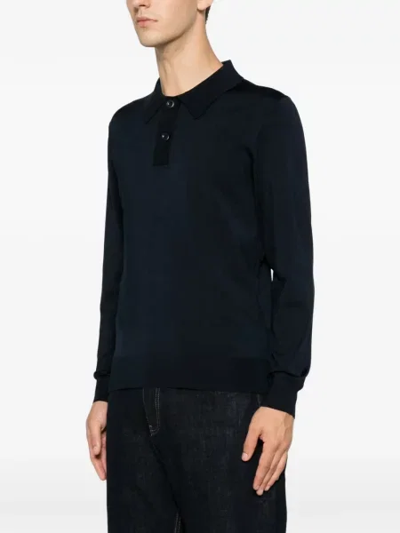 Lung tricou polo Sandro albastru