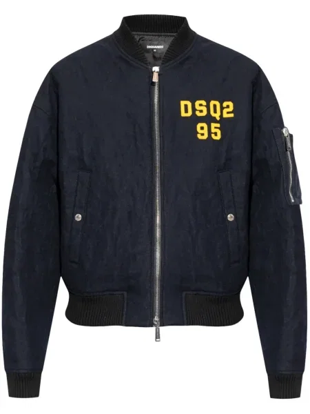 Geacă bomber Dsquared2 cu broderie albastru