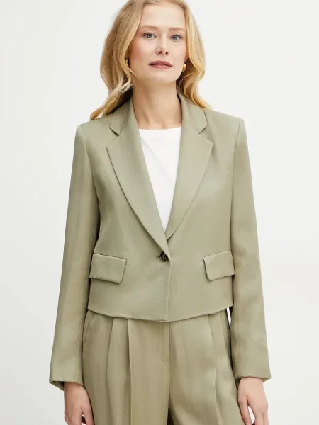 Suknjič s primesjo lanu Marella Emme by Marella zelena