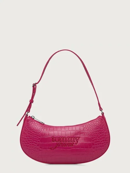 Geanta hobo Tommy Jeans din piele roz