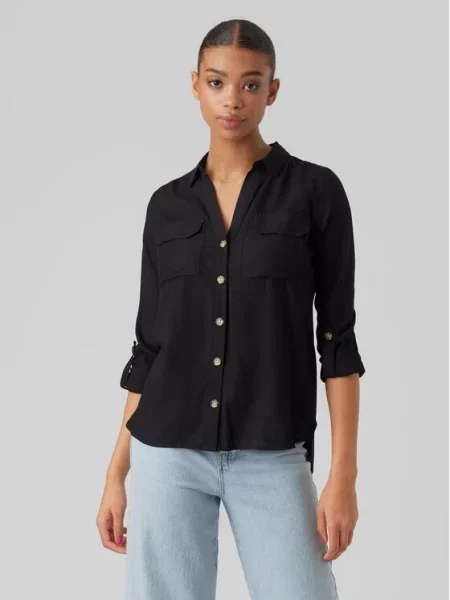 Vero Moda Риза Bumpy черен