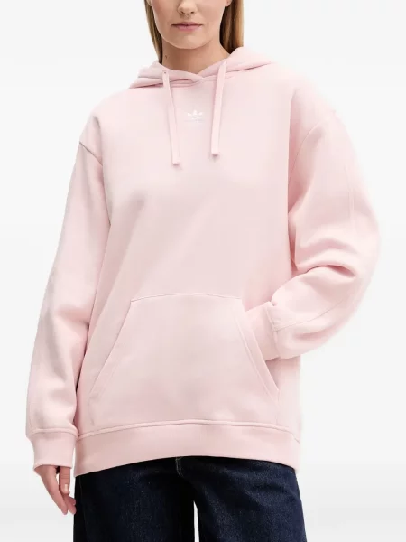 Hanorac cu glugă Adidas cu dungi cu broderie cu cordon negru