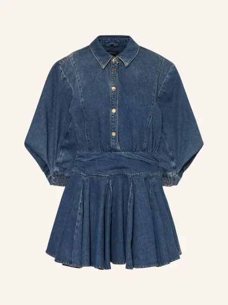 AllSaints sukienka rozkloszowana jeansowa ARLO niebieska