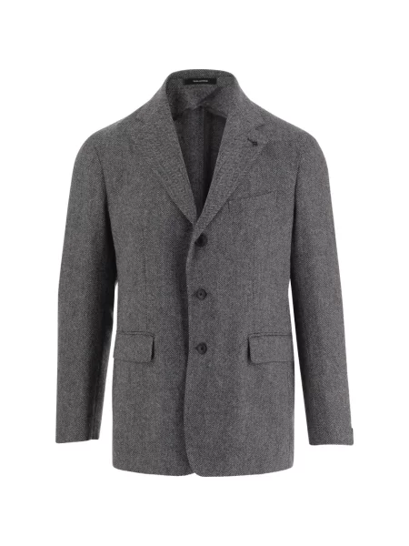 Sacou Tagliatore cu model herringbone gri