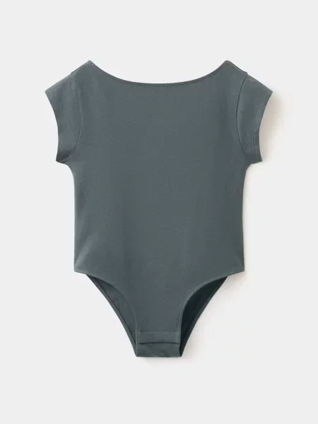 Body z krótkim rękawem antracytowy Dzieci lata MANGO KIDS