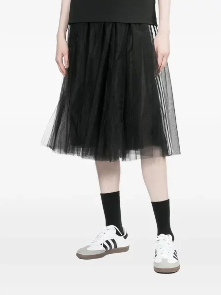 Fustă Adidas cu autograf cu dungi din tul negru