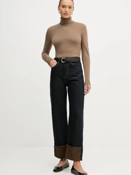 Светр Sisley легкий гольф коричневий