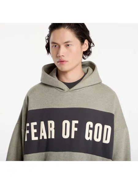 Orezané mikina s kapucňou Fear Of God Essentials sivá