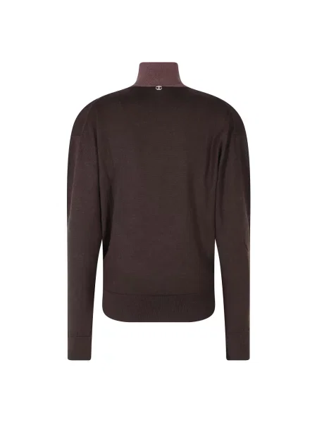 Dzianinowy sweter Rabanne brązowy