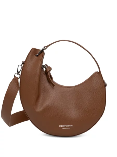 Geanta hobo Emporio Armani din piele maro