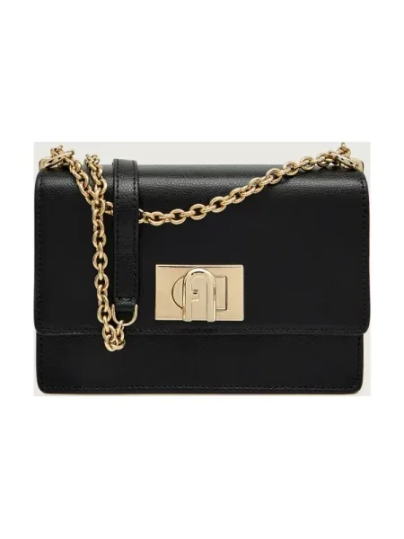 Furla De piele geantă pe umăr MINI negru