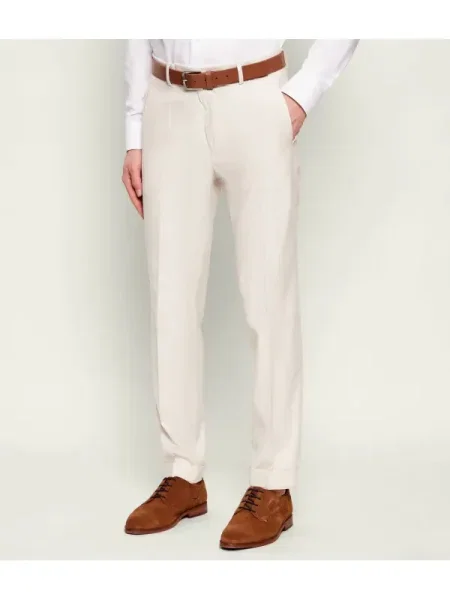 BOSS BLACK Pantaloni cu adaos de lână negru