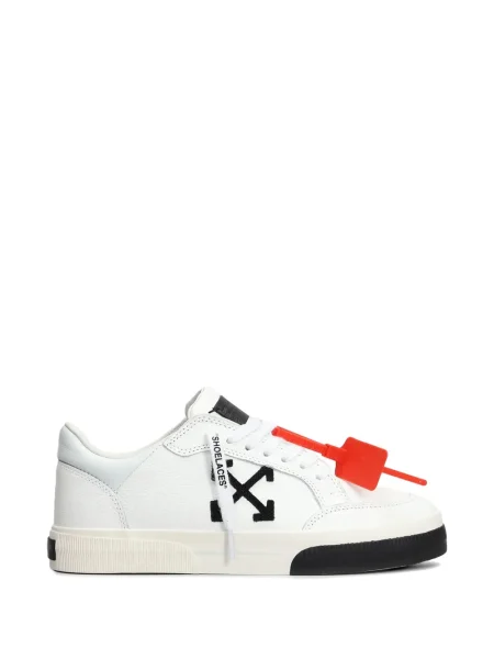 Sneakerși Off-white cu șireturi din dantelă alb