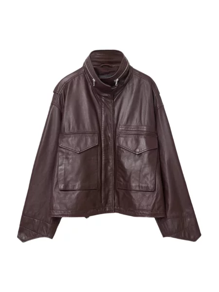 AllSaints geacă de piele CLAY de tranziție roșu