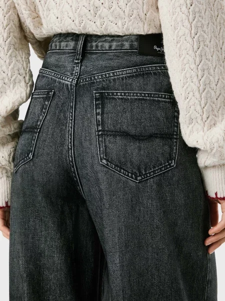 Широкие джинсы Pepe Jeans черные