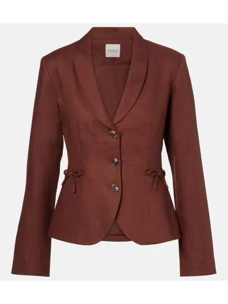 Lniana marynarka Posse brązowa