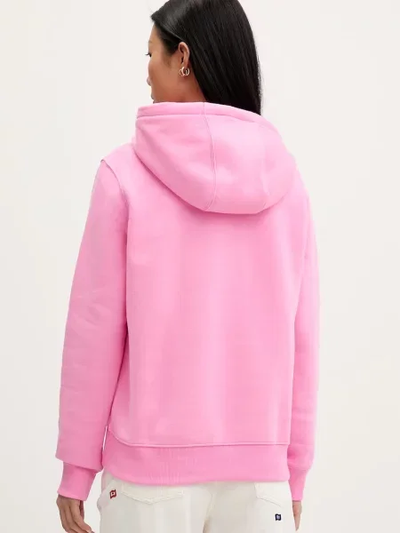 Tommy Jeans bluza z bawełną różowa
