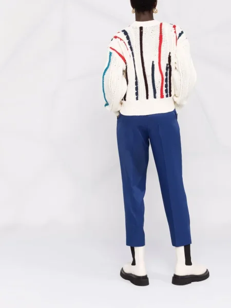 Pantaloni Ferragamo de mătase albastru