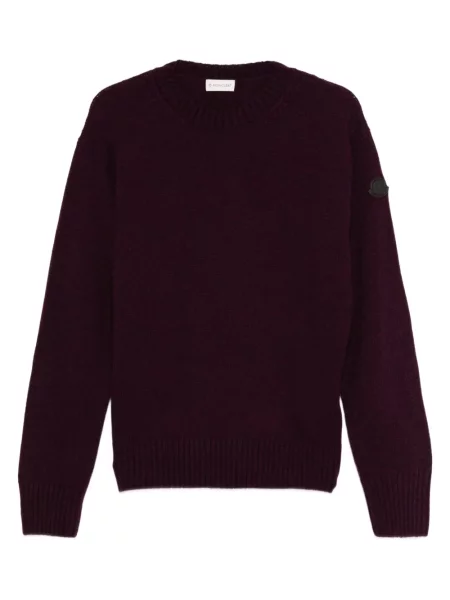 Svetr Moncler s kulatým výstřihem fialový