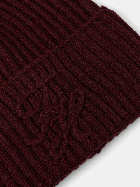 Tommy Hilfiger De lână căciulă cu adaos de cașmir bordo
