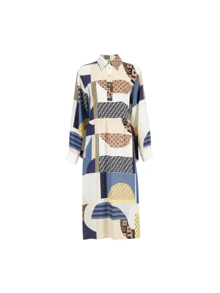 Wielobarwność sukienka midi Fendi do kolan