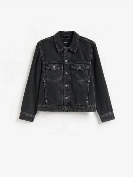 Reserved Geacă din denim gri