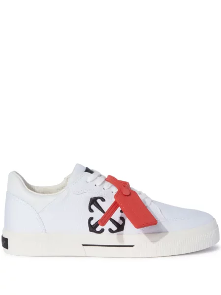 Sneakerși Off-white din canvas alb